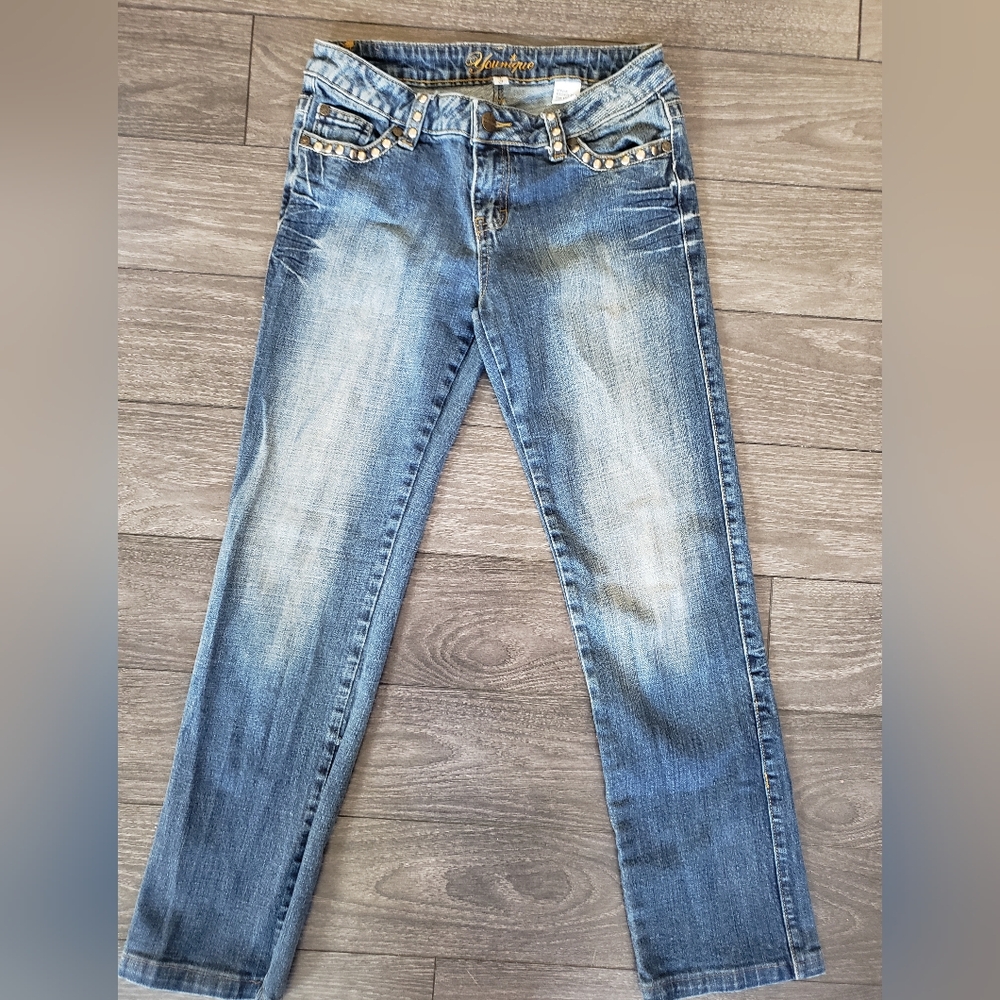 Younique metal studded bootleg jeans Size 5